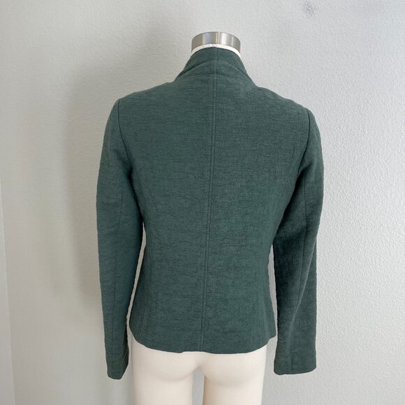 Vince Womens Small Textured Green Zip Up Jacket Cotton Blend - Picture 5 of 11